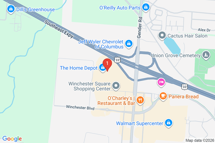 Map showing HOME DEPOT #3885 location