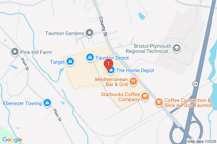 Map showing HOME DEPOT #2677 location