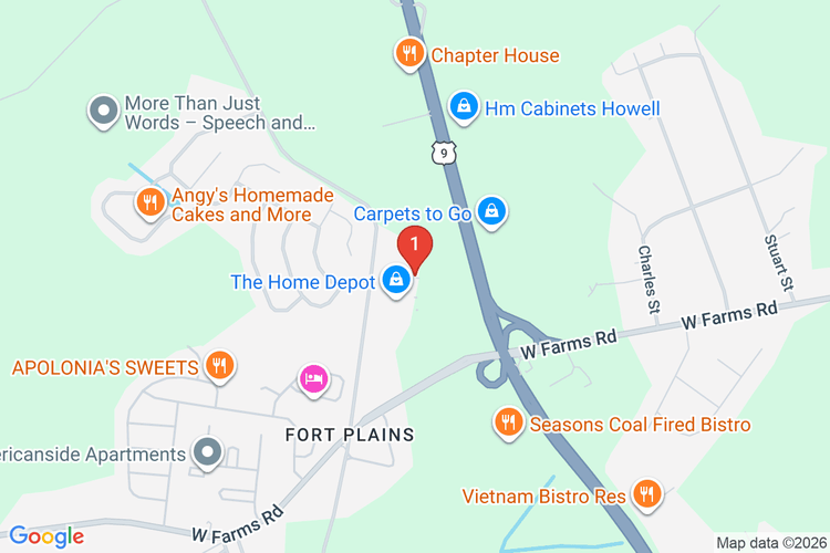 Map showing HOME DEPOT #0933 location