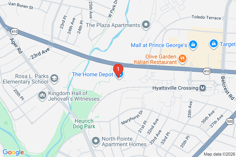 Map showing HOME DEPOT #2564 location