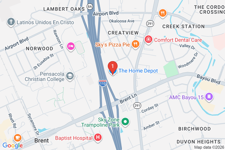 Map showing HOME DEPOT #6853 location