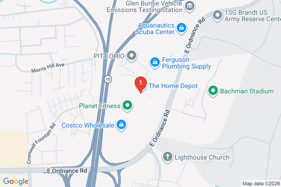 Map showing HOME DEPOT #2501 location