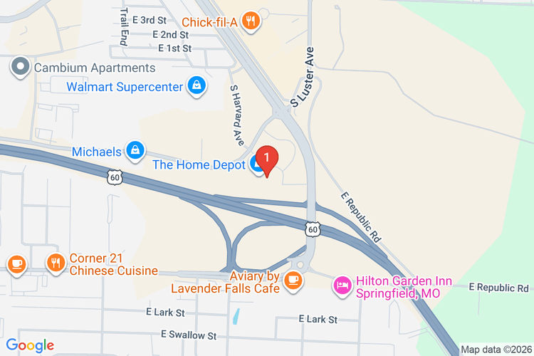 Map showing HOME DEPOT #3012 location