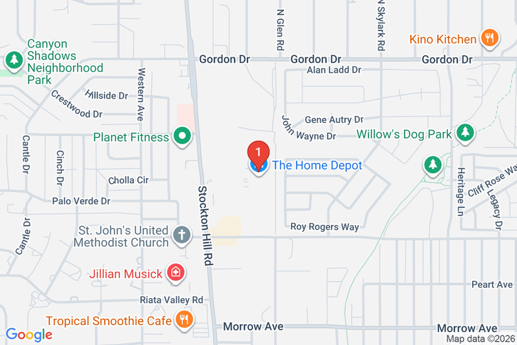 Map showing HOME DEPOT #0416 location
