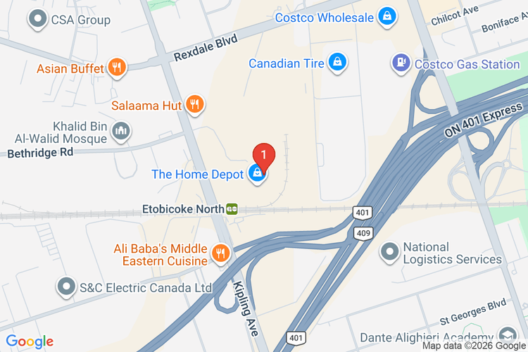 Map showing HOME DEPOT CAN #7114 location