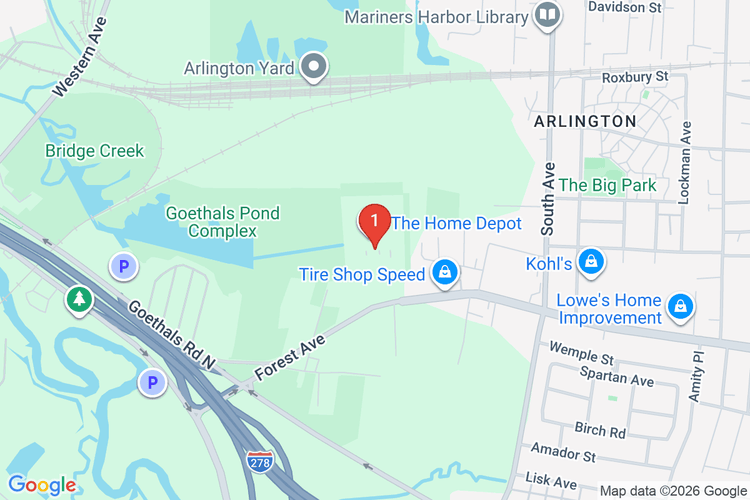 Map showing HOME DEPOT #1249 location