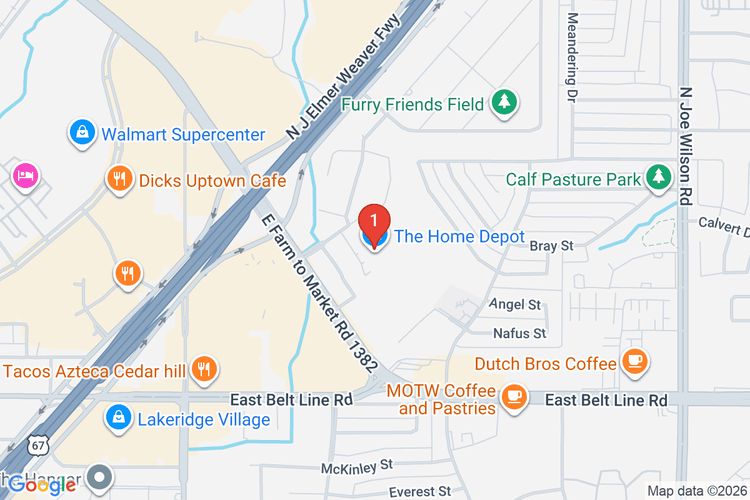 Map showing HOME DEPOT #0530 location