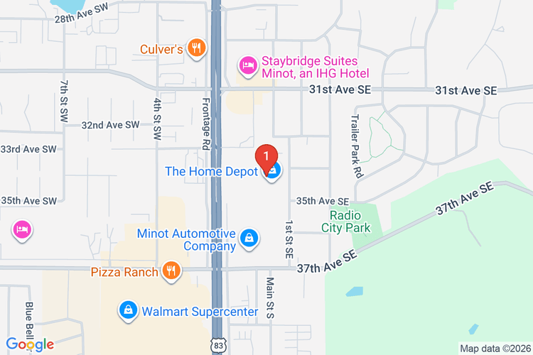 Map showing HOME DEPOT #3703 location