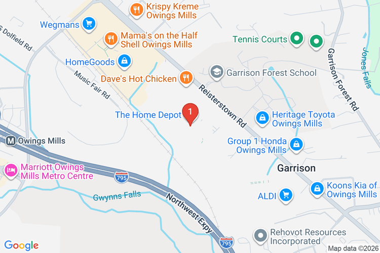Map showing HOME DEPOT #2507 location