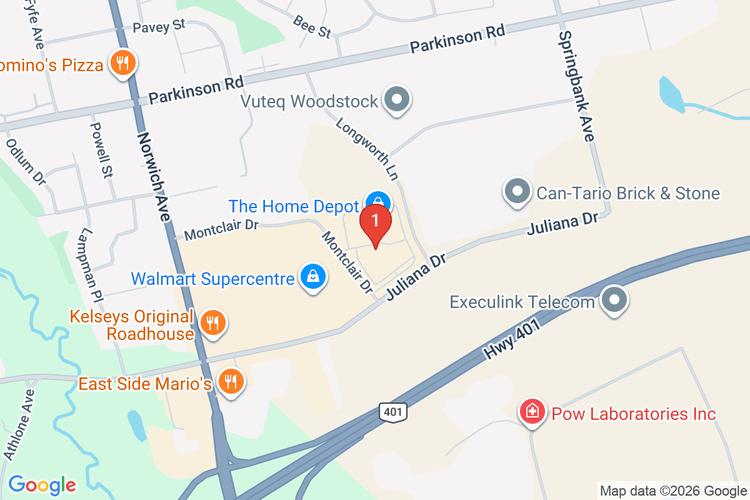 Map showing HOME DEPOT CAN #7182 location