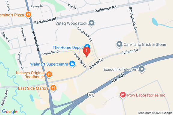 Map showing HOME DEPOT CAN #7182 location