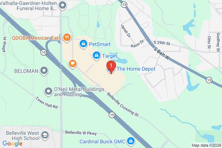 Map showing HOME DEPOT #1851 location
