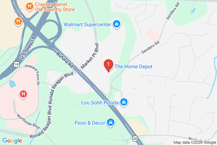Map showing HOME DEPOT #0134 location