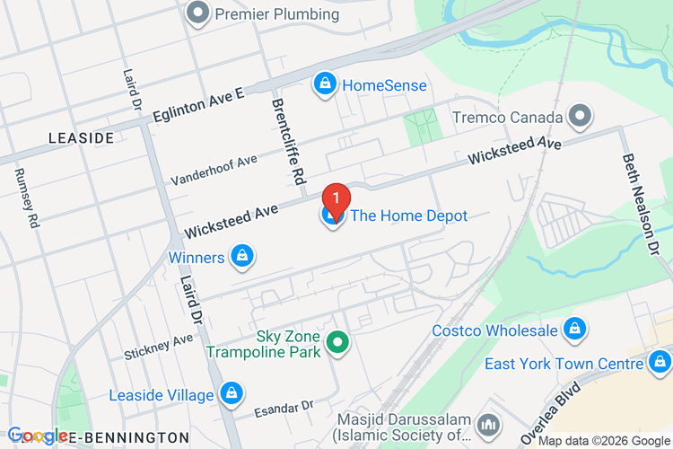 Map showing HOME DEPOT CAN #7073 location