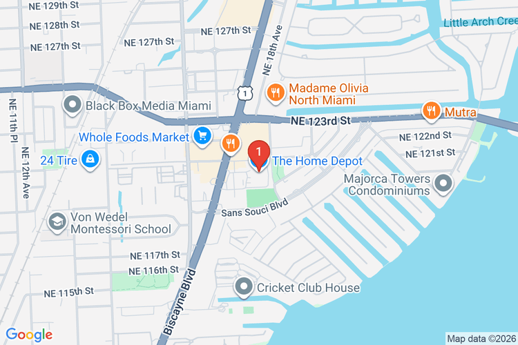 Map showing HOME DEPOT #6322 location