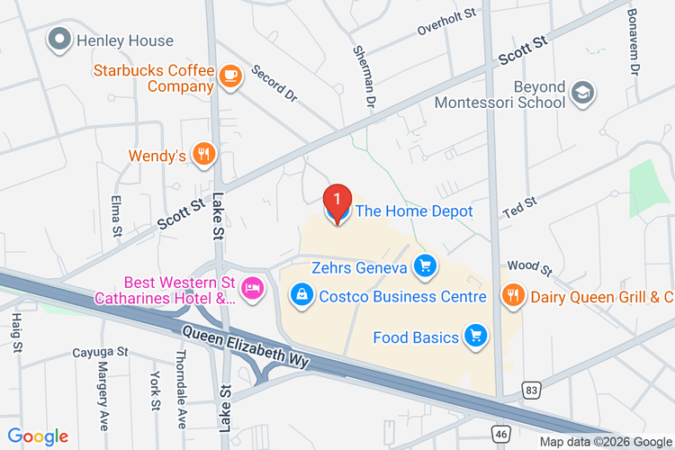 Map showing HOME DEPOT CAN #7023 location