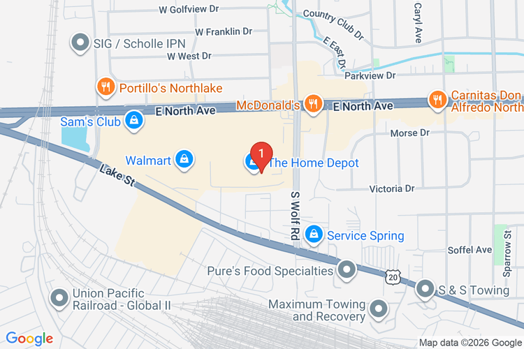 Map showing HOME DEPOT #1919 location