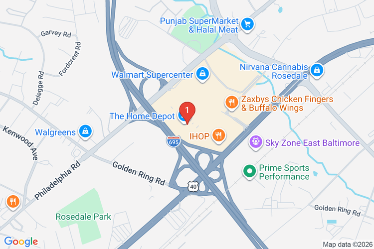 Map showing HOME DEPOT #2587 location
