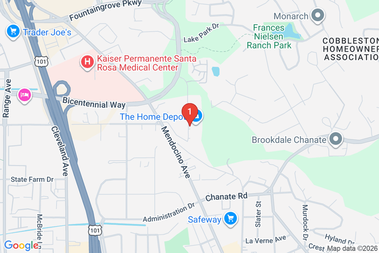 Map showing HOME DEPOT #1379 location