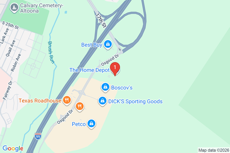 Map showing HOME DEPOT #4180 location