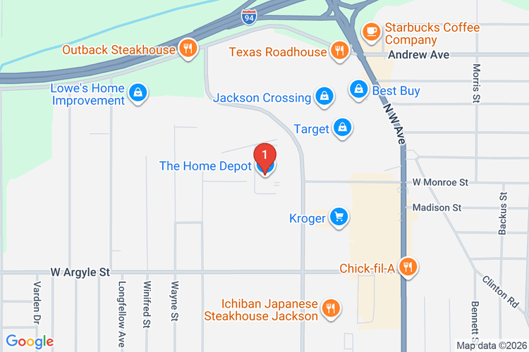 Map showing HOME DEPOT #2770 location