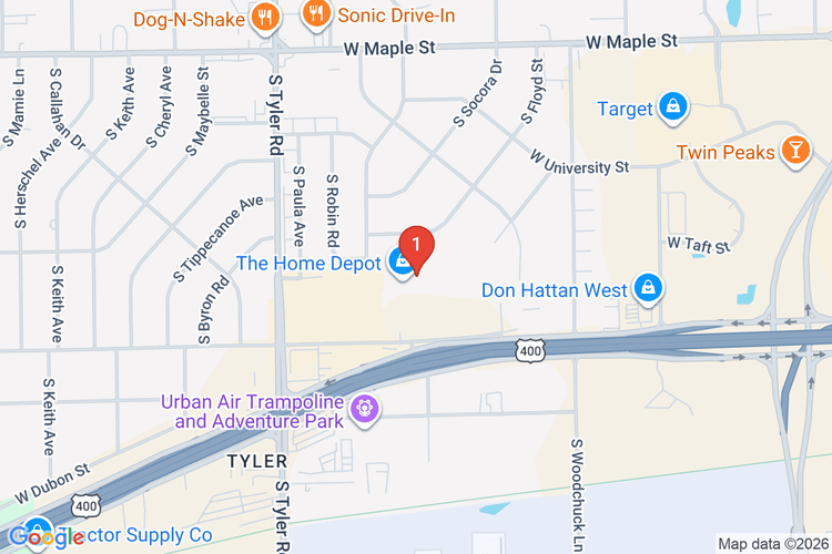Map showing HOME DEPOT #2205 location