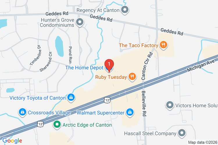 Map showing HOME DEPOT #2744 location