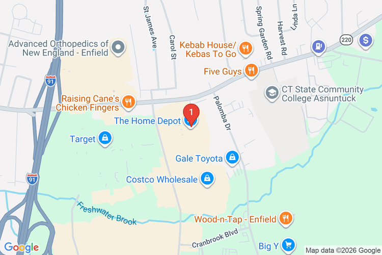 Map showing HOME DEPOT #6214 location