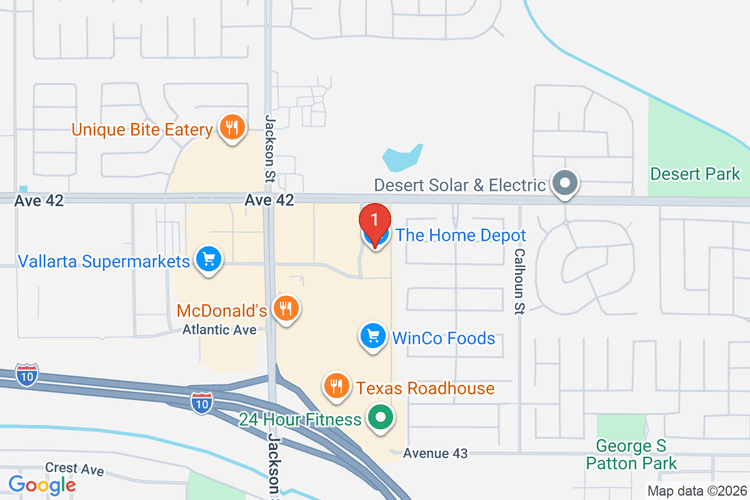 Map showing HOME DEPOT #6874 location