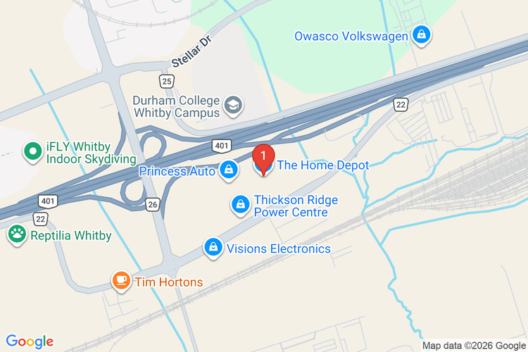 Map showing HOME DEPOT CAN #7005 location