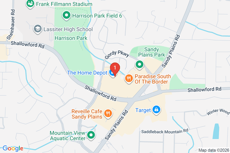Map showing HOME DEPOT #1763 location