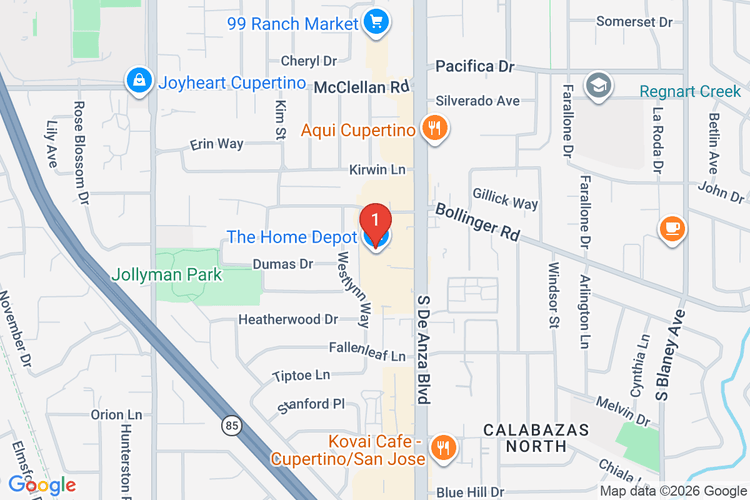 Map showing HOME DEPOT #6635 location