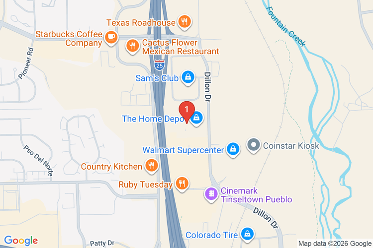 Map showing HOME DEPOT #1511 location