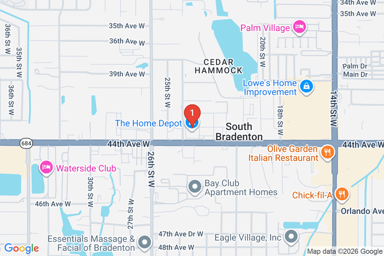 Map showing HOME DEPOT #0244 location
