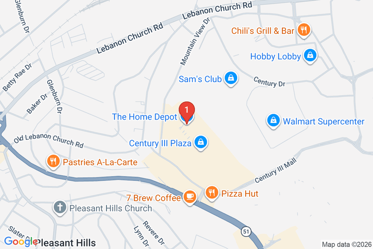 Map showing HOME DEPOT #4115 location