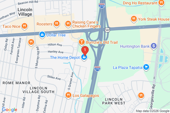 Map showing HOME DEPOT #3819 location