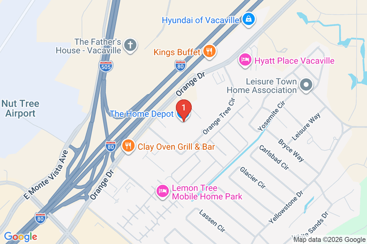 Map showing HOME DEPOT #1043 location