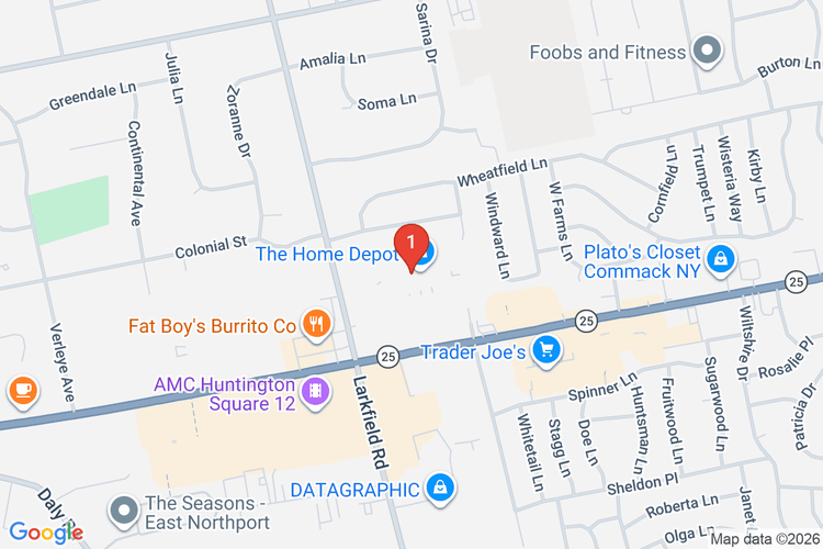 Map showing HOME DEPOT #1202 location