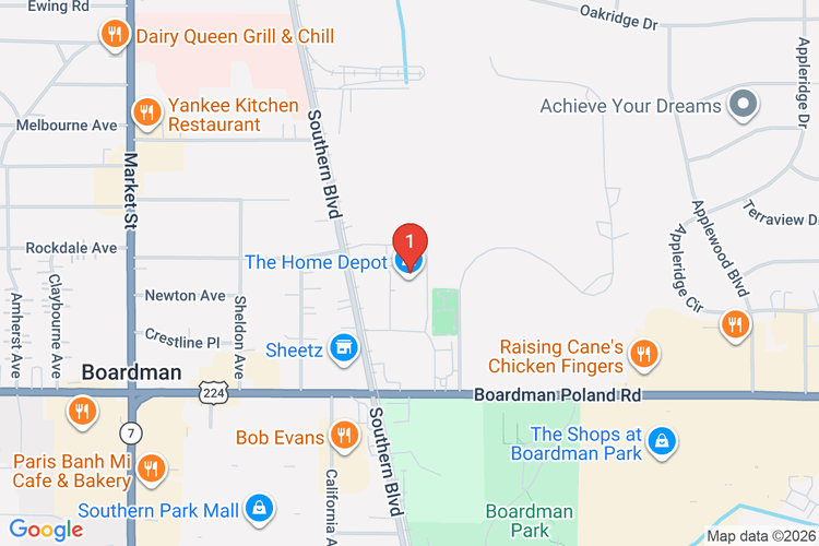Map showing HOME DEPOT #3805 location
