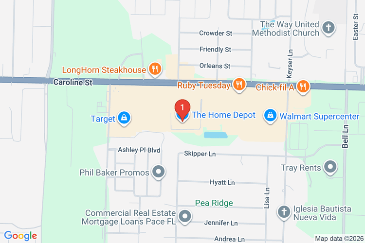 Map showing HOME DEPOT #6368 location