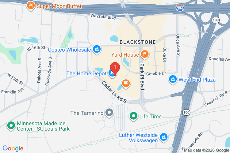 Map showing HOME DEPOT #2806 location