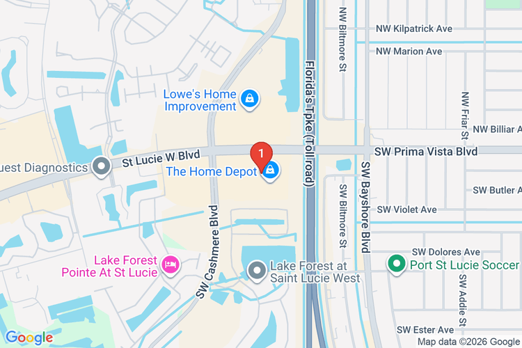 Map showing HOME DEPOT #6376 location