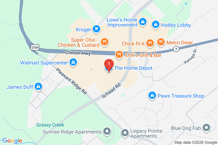 Map showing HOME DEPOT #0728 location
