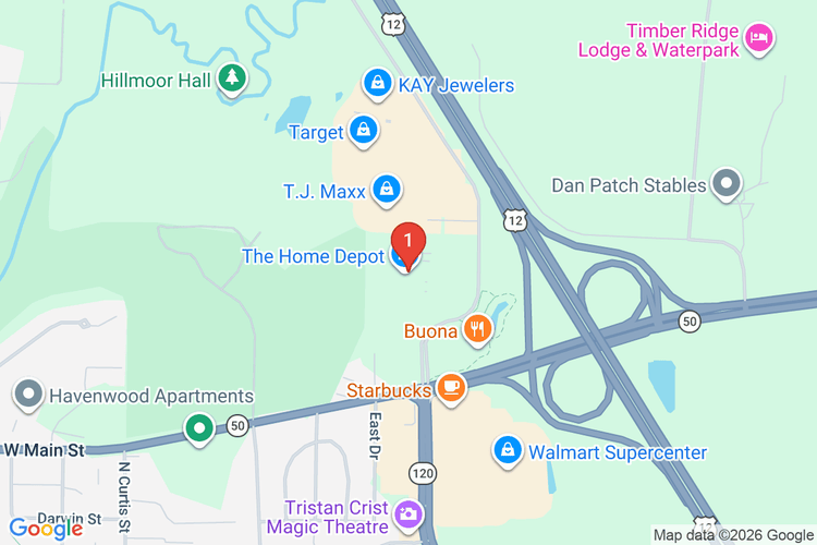 Map showing HOME DEPOT #4916 location