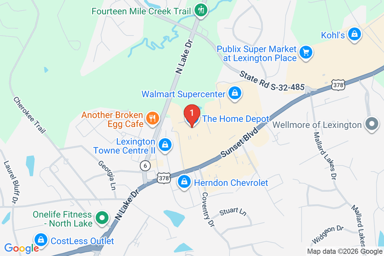 Map showing HOME DEPOT #1106 location