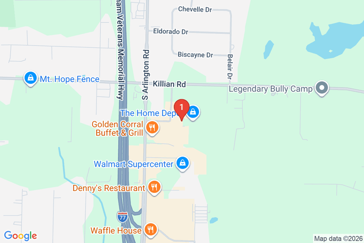 Map showing HOME DEPOT #3830 location