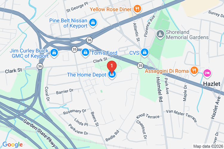 Map showing HOME DEPOT #0926 location