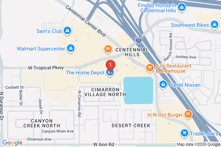 Map showing HOME DEPOT #3305 location