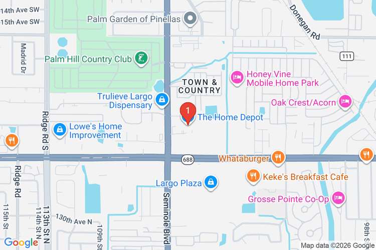 Map showing HOME DEPOT #6321 location