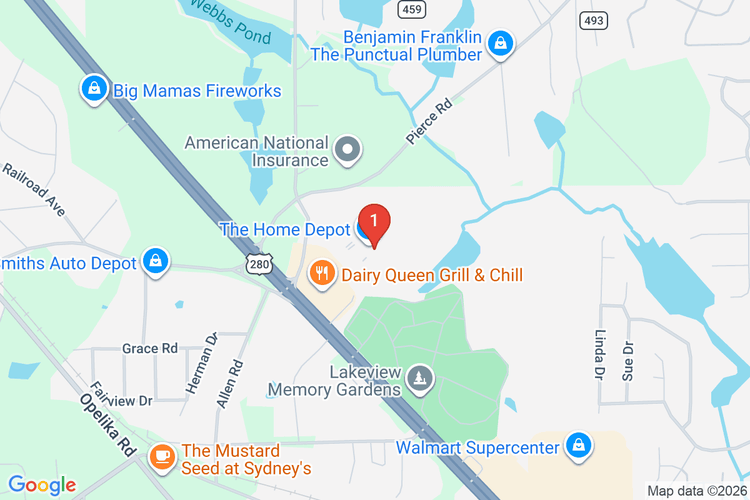 Map showing HOME DEPOT #0817 location